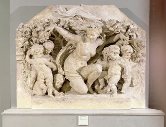 Triumph der Flora, Relief von der Fassade des Flora-Pavillons des Louvre-Palastes, 1866 (Gips)